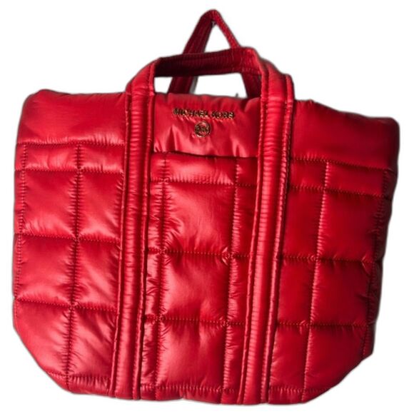 Michael Kors Stirling Small Quilted Recycled Polyester Tote Bag - Red $258 - Picture 4 of 11